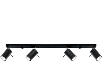 Sollux Lighting Design Deckenlampe Ring 4-Flammig (linear), Schwarz