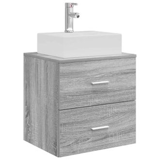 vidaXL Vanidad Con Lavabo De Pared Sonoma Gris 49,5 X 41 X 62,5 Cm Vidaxl