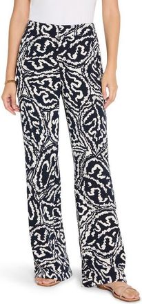 Nic+Zoe Indigo Leaf Wide Leg Pants in Indigo Multi at Nordstrom, Size 14