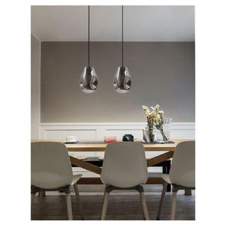 Trade Shop Trade Shop Traesio - Trade Shop - Lampada Lampadario Sospensione E27 Drop In Vetro Argento Grigio Scuro Ip20 Lp - Plata