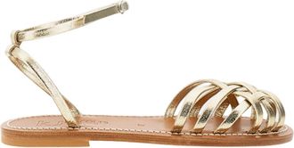 K.Jacques Gold Danaens Leather Cage Sandals