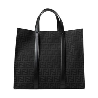 Fendi Shopping Bags, male, Gray, ONE SIZE, Printed Tote Bag