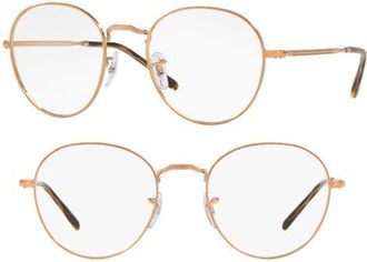 Ray-Ban 49mm Round Optical Glasses in Copper at Nordstrom