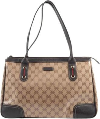 Gucci Pre-owned Handbags, female, Beige, Size: ONE SIZE Pre-owned GG Crystal Tote bag