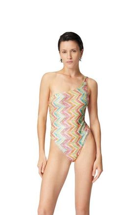 Missoni One-shoulder One-piece Swimsuit In Printed Tulle in Multicoloured at Nordstrom, Size 44