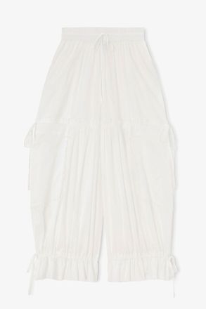 Ganni White Pants in Cotton - Size 32 Organic