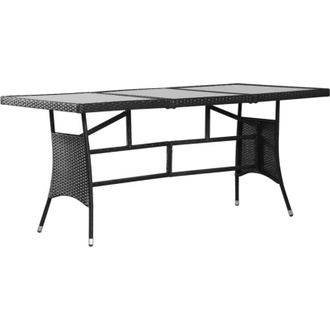 vidaXL Mesa De Jard&iacute;n Rat&aacute;n Sint&eacute;tico Negro 170x80x74 Cm Vidaxl