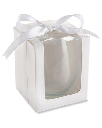 Kate Aspen Set of 20 Glassware (9oz) Gift Boxes with Ribbons