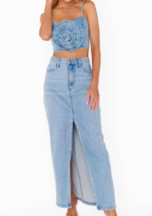 Show me your Mumu Mcentire Maxi Skirt In Stone Blue