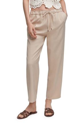 Mango Flowy Straight Leg Pants in Beige at Nordstrom, Size Xx-Small