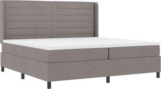 vidaXL LED Box Spring Bed with Mattress Taupe 200 x 200 cm Fabric vidaXL