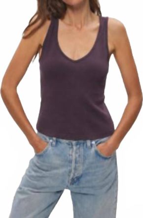 Michael Stars Sloan 1X1 Cotton Tank In Glimmer
