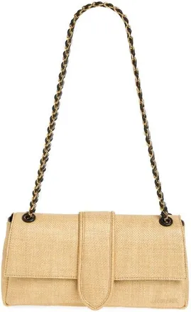 Jacquemus Le Bambino Raffia Effect Shoulder Bag in Natural 142 at Nordstrom