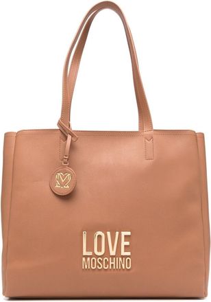 Love Moschino logo-plaque shoulder bag - women - Polyurethane - OS - Brown