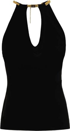 Elisabetta Franchi Top con scollo allamericana - Nero