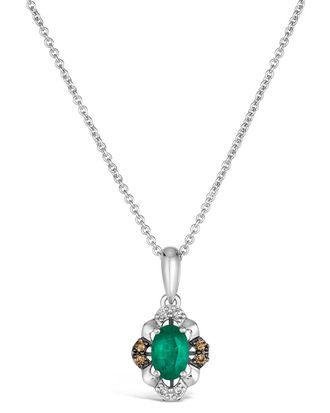 Le Vian 14K 0.31 Ct. Tw. Diamond & Emerald Pendant