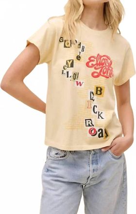 Daydreamer Womens Elton John Goodbye Brick Road Tour Tee In Butter Yellow