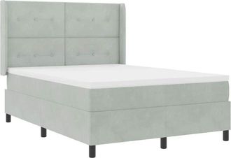 vidaXL Vidaxl - Cama Con Box Spring Led Y Colch&oacute;n Gris Claro 140 X 200 Cm