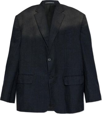 Balenciaga Faded Tailored Jacket Large Fit - Heren - Blazers - Zwart - L - Wol - Jassen