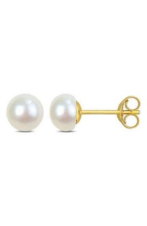 Delmar Cultured Pearl Stud Earrings in White at Nordstrom Rack