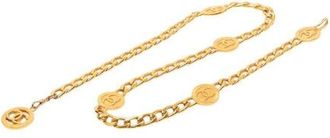 Chanel Pre-owned Belts, female, Yellow, Size: ONE SIZE Pre-owned Coco Mark Chain Belt