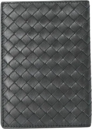 Bottega Veneta Pre-owned Wallets, male, Black, Size: ONE SIZE Pre-owned Intrecciato Passport Cover