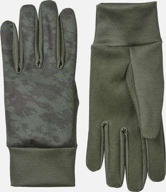 Sealskinz Mens Sealskinz Unisex Ryston Water Repellent Print Nano Fleece Gloves - Green - Size: XL