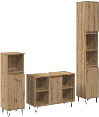 vidaXL Juego De Muebles De Ba&ntilde;o 3 Pcs Roble Artesanal 30 X 30 X 180 Cm Vidaxl