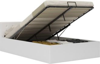 vidaXL Vidaxl - Cama Canap&eacute; Hidr&aacute;ulica Cuero Sint&eacute;tico Blanco 140x200 Cm