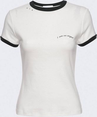 Rta Womens I Am No Angel Tee In Off White & Green