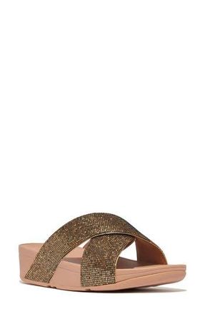 FitFlop Lulu Glitterball Platform Wedge Slide Sandal in Old Gold at Nordstrom Rack, Size 10