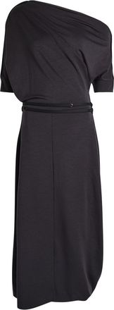 Christophe Lemaire Twisted Belted Jersey Midi Dress - Anthracite - XS (UK6 / XS)
