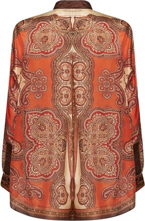 Zimmermann Womens Shirt Mahon Dolman Tangerine Silk Multicolour
