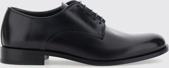 Giorgio Armani Scarpe Derby in pelle bovina con punta tonda e suola in cuoio