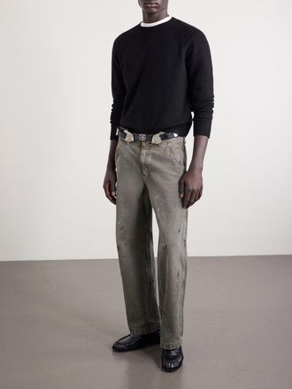 Enfants Riches Deprimes Straight-Leg Paint-Splattered Cotton-Canvas Trousers