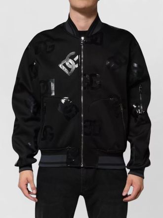 Dolce & Gabbana cashmere wool logo-print bomber jacket