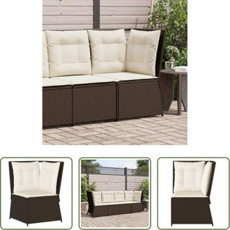 vidaXL Rattan - Divano Angolare da Giardino con Cuscini in Polyrattan Marrone