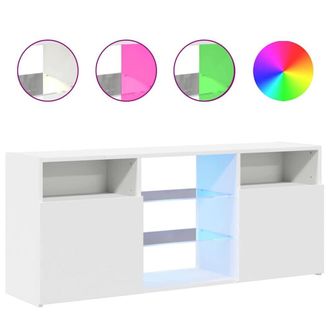 Berkfield Home TV Cabinet with LED Lights White 120x30x50 cm | Size: 120 x 30 x 50 cm