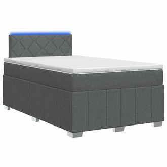 vidaXL Letto Box Spring Con Materasso Grigio Scuro 120 X 200 Cm Vidaxl
