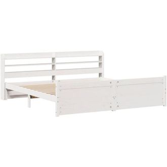 vidaXL Vidaxl - Bed Frame with Headboard without Mattress White 180x200 cm Super King