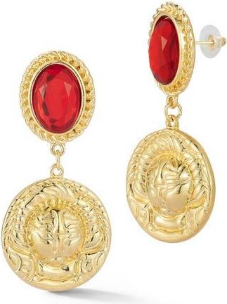 Sphera Milano Coin Drop Earrings in Gold/Red at Nordstrom Rack