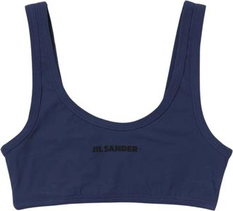 Jil Sander Minimalistische Blauwe Zwemtop - Dames - Bikinis - Blauw - XS - Badmode
