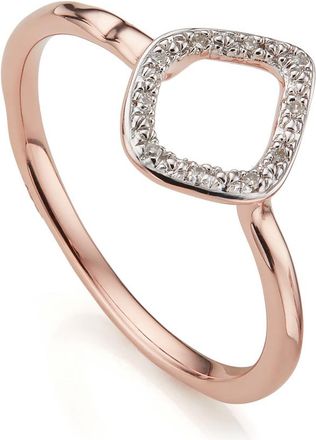 Monica Vinader Rose Gold Riva Mini Kite Diamond Ring Diamond