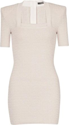Balmain Square Neck Knit Dress