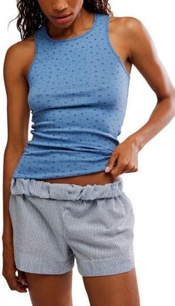 Free People Fresh in Love Ditsty Floral Stretch Cotton Tank in Denim Combo at Nordstrom Rack, Size X-Small