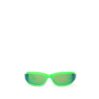 Bottega Veneta Sunglasses, female, Green, ONE SIZE, Green and White Acetate Sport Sunglasses
