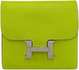 Herm&egrave;s Green Epsom Leather Wallet (Bi-Fold) (Pre-Owned)