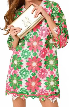 Lilly Pulitzer Jouri Three Quarter Sleeve Lace Dress In Cherry Blossom Pink
