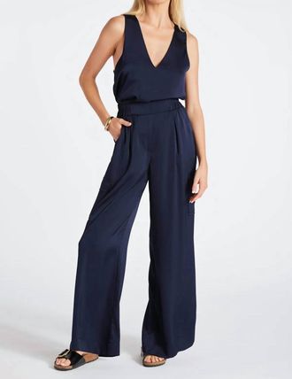 Bishop + Young Pull-On Satin Cargo Pant In Navy