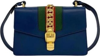 Gucci Pre-owned Pochette Schoudertas - Dames - Vintage Schoudertas - Blauw - ONE Size - Leer - Vintage